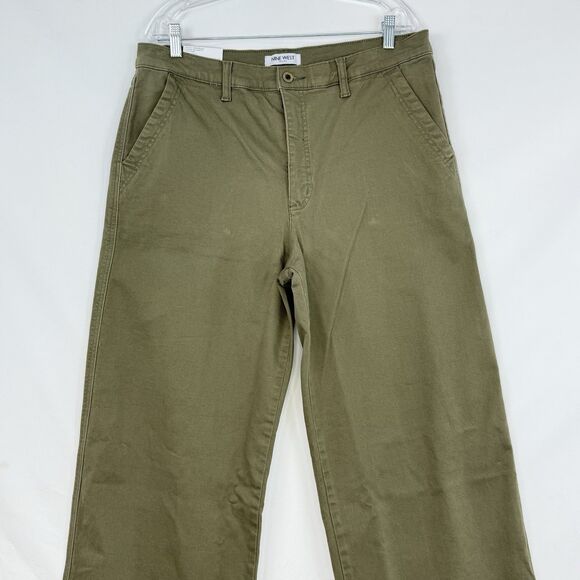 NINE WEST Women's Wide-Leg Jeans Green With Pockets Pants Size 14 New - Picture 11 of 16
